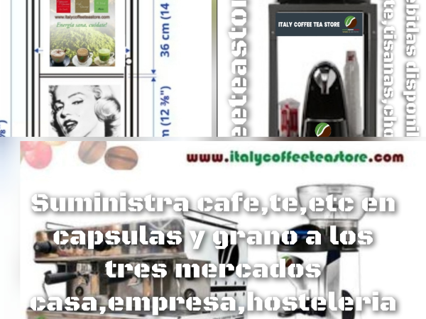 Gran oportunidad de Italia. Suministra a los tres mercados café y te, etc., capsulas y granel, a empresas, casas, hostelería, método win to win.