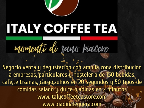 Ofrecemos el negocio definitivo siempre lleno servicio y productos adaptado a cada hora, cafe, te, paninos, focaccias, piadinas, aperitivos, comidas, meriendas, brunch, cena after dinner, Italy Coffee Tea Store siempre lleno.